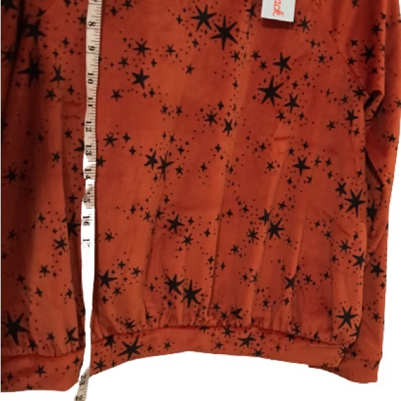 2/$50!🌱 Large Cat & Jack Velvet Star Orange & Black Top Cardigan Boxy Womens - Picture 2 of 8